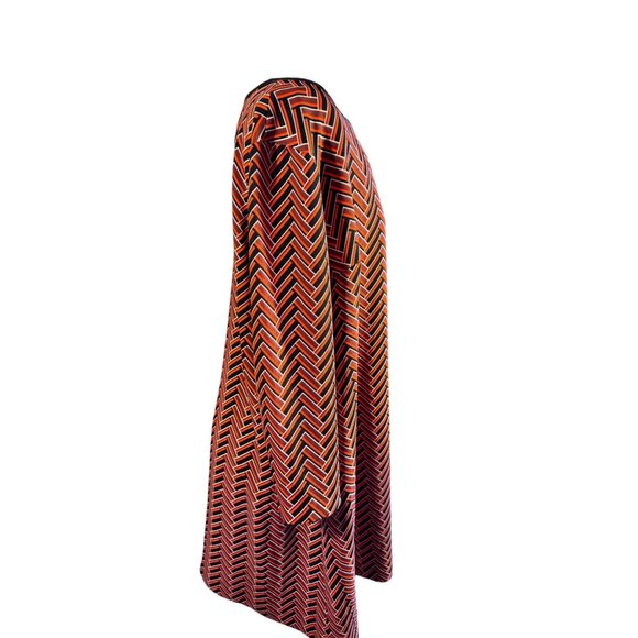 Chevron Patterned Red & Black Dress By Beige By Eci Size Large - Picture 8 of 8